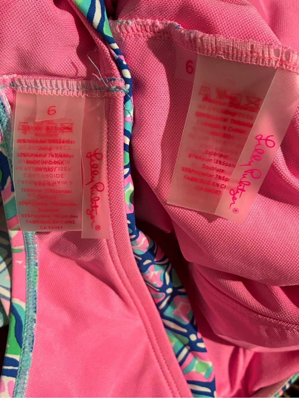Lilly Pulitzer Turquoise Pink Floral Bandeau Tankini - Picture 6 of 6